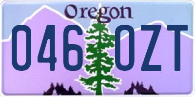 OR license plate 046OZT