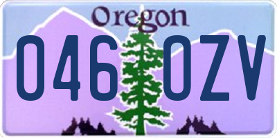 OR license plate 046OZV