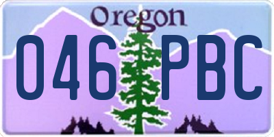 OR license plate 046PBC