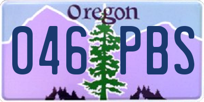 OR license plate 046PBS