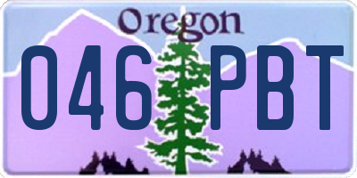 OR license plate 046PBT