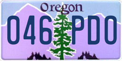 OR license plate 046PDO