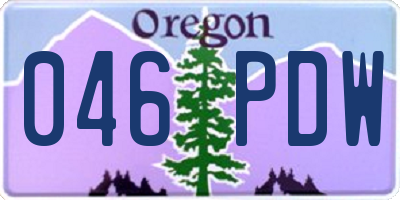 OR license plate 046PDW