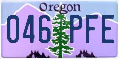 OR license plate 046PFE