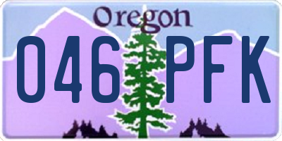 OR license plate 046PFK