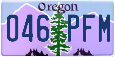 OR license plate 046PFM