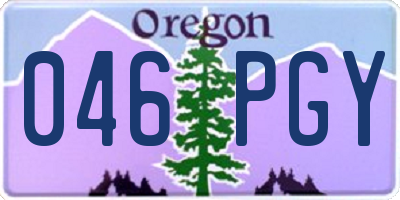 OR license plate 046PGY