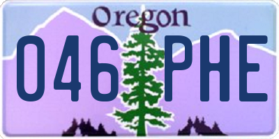 OR license plate 046PHE