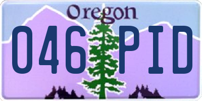OR license plate 046PID