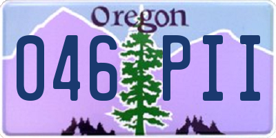 OR license plate 046PII