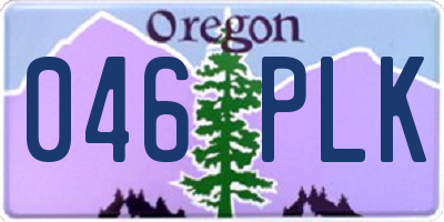 OR license plate 046PLK