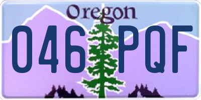 OR license plate 046PQF