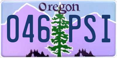 OR license plate 046PSI