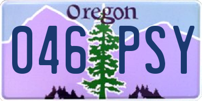 OR license plate 046PSY