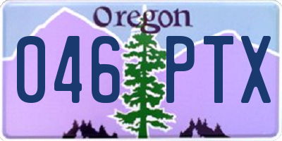 OR license plate 046PTX