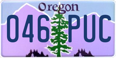 OR license plate 046PUC