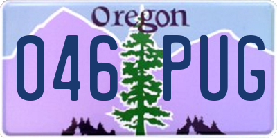 OR license plate 046PUG