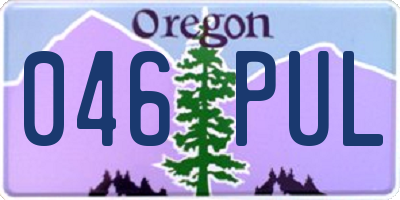 OR license plate 046PUL
