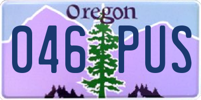 OR license plate 046PUS