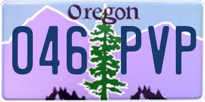 OR license plate 046PVP