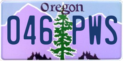OR license plate 046PWS