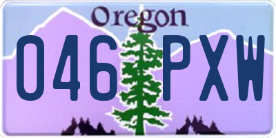 OR license plate 046PXW