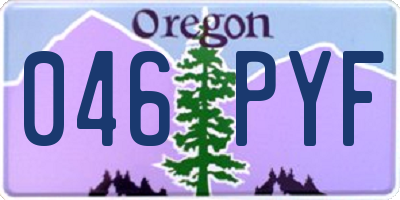 OR license plate 046PYF