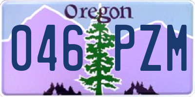 OR license plate 046PZM