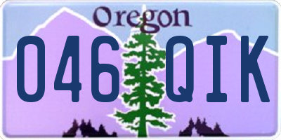 OR license plate 046QIK