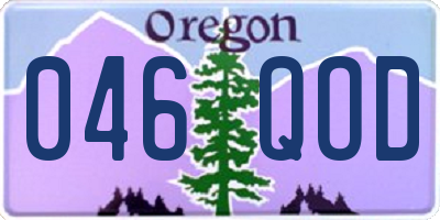 OR license plate 046QOD