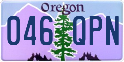 OR license plate 046QPN