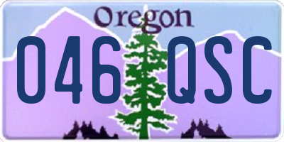 OR license plate 046QSC