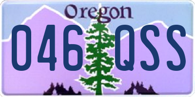 OR license plate 046QSS
