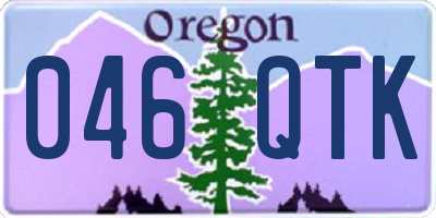 OR license plate 046QTK