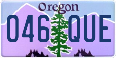 OR license plate 046QUE