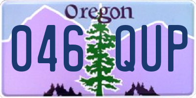 OR license plate 046QUP