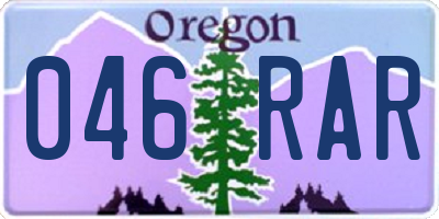 OR license plate 046RAR