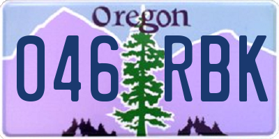 OR license plate 046RBK