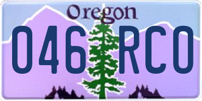 OR license plate 046RCO
