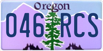 OR license plate 046RCS
