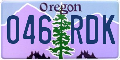 OR license plate 046RDK