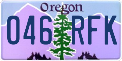OR license plate 046RFK