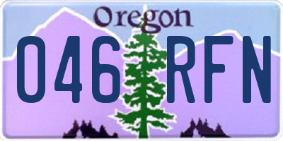 OR license plate 046RFN