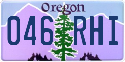 OR license plate 046RHI