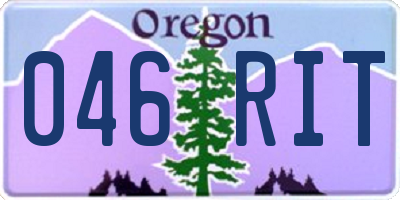 OR license plate 046RIT