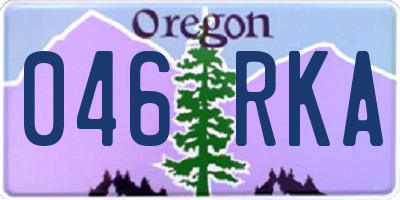 OR license plate 046RKA
