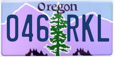 OR license plate 046RKL