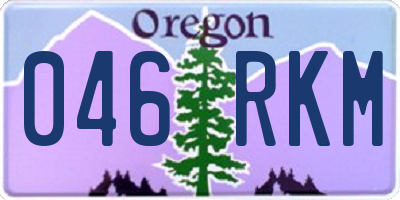 OR license plate 046RKM