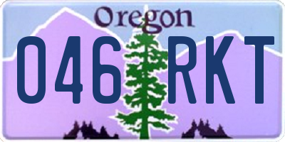 OR license plate 046RKT