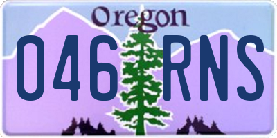 OR license plate 046RNS